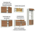 Cocina Integral 310 cm Con Mueble para Horno Blanco/Marrón Glamy Madesa