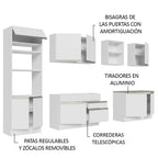 Cocina Integral 310 cm Con Mueble para Horno Blanco Glamy Madesa