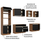 Cocina Integral 310 cm Con Mueble para Horno Marrón/Negro Madesa