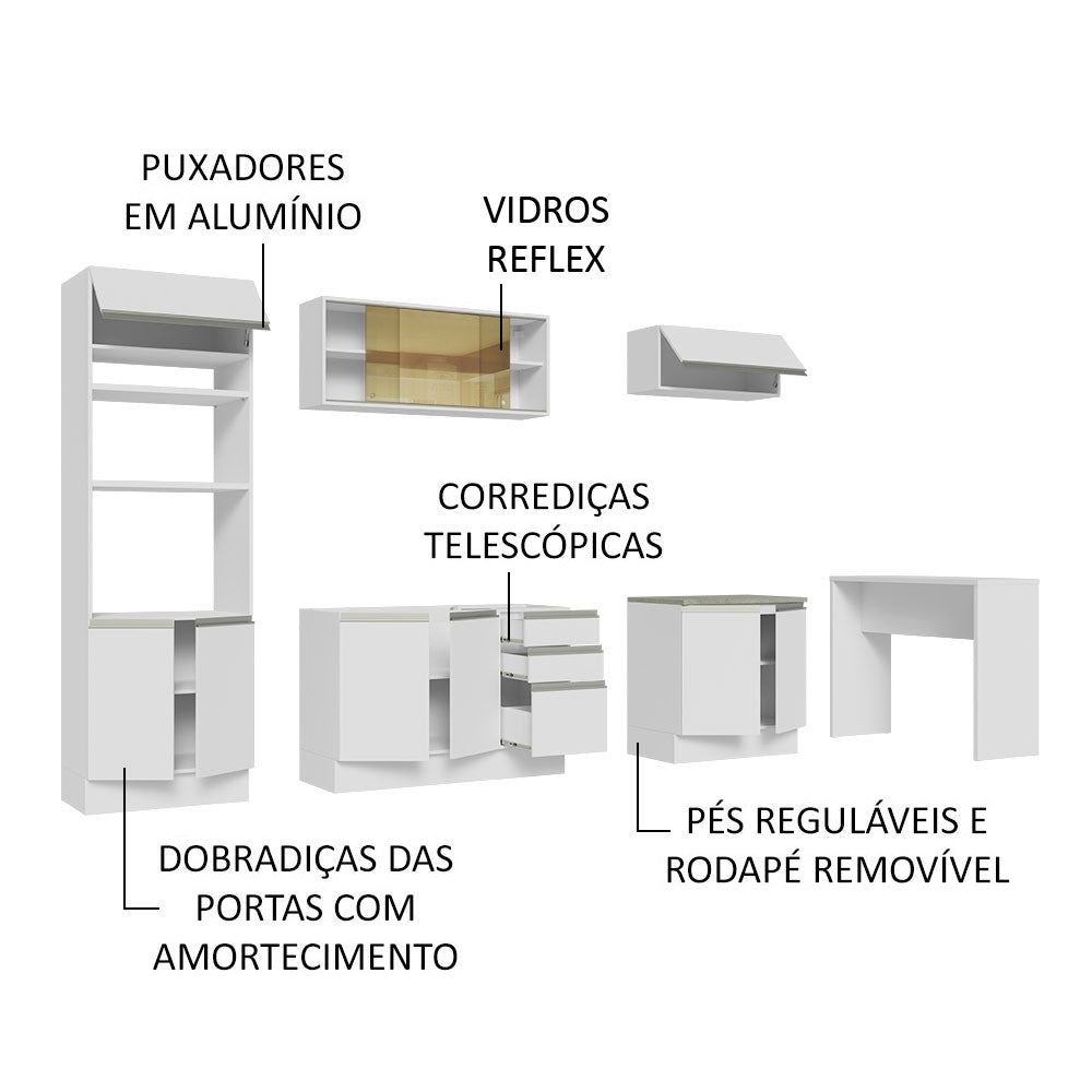 Cocina Integral 315 cm Blanco Glamy 01