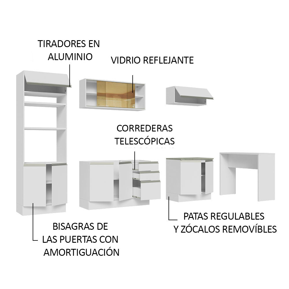 Cocina Integral 315 cm Blanco Glamy 01