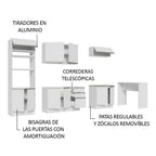 Kit Cocina Integral 385 cm Con Mueble para Horno y Barra de Cocina Blanco Glamy Madesa