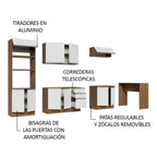 Kit Cocina Integral 385 cm y Barra de Cocina Marrón/Blanco Glamy Madesa