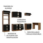 Kit Cocina Integral 315 cm y Barra de Cocina Marrón/Negro Glamy Madesa