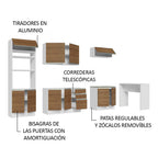 Kit Cocina Integral 385 cm Con Mueble para Horno y Barra de Cocina Blanco/Marrón Glamy Madesa