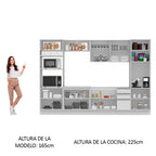 Cocina Integral 330 cm Con Mueble para Horno Blanco Glamy Madesa