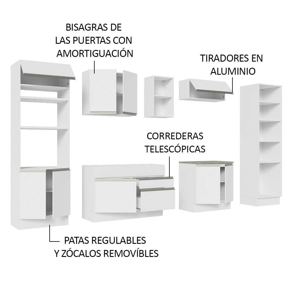 Cocina Integral 330cm Blanco Glamy 03