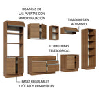 Cocina Integral 330 cm Con Mueble para Horno y Despensa Abierta Marrón Glamy Madesa