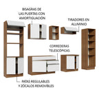 Cocina Integral 330 cm Con Mueble para Horno y Despensa Abierta Marrón/Blanco Glamy Madesa