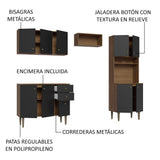 Cocina Compacta 235cm Marrón/Negro Gourmet 01