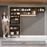 Cocina Integral 235cm Marrón Gourmet Madesa 03
