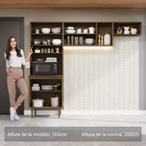 Cocina Integral 235cm Marrón/Crema Gourmet Madesa 03