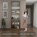 Kit Gabinete Bajo 2 Puertas y Vitrina 70 cm Marrón/Negro Lux Madesa