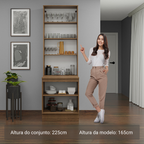Kit Gabinete Bajo 2 Puertas y Vitrina 70 cm Marrón/Gris Lux Madesa