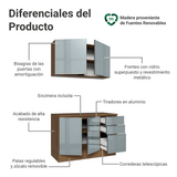 Cocina Integral 120 cm Marrón/Gris Lux Madesa 01