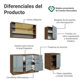 Cocina Compacta 180 x 60 cm Marrón/Gris Lux Madesa 05