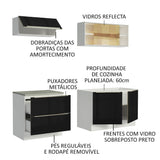 Cocina Integral 200cm Lux Blanco/Negro 01