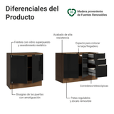 Cocina Integral 200 cm Marrón/Negro Lux Madesa 05