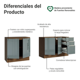 Cocina Integral 200 cm Marrón/Gris Lux Madesa 05