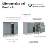 Cocina Integral 200 cm Blanco/Gris Lux Madesa 05