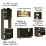 Cocina Integral 240cm Marrón/Negro Lux 02