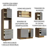 Cocina Integral 240cm Marrón/Gris Lux 02