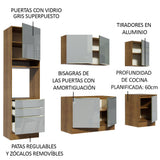 Cocina Integral 240cm Marrón/Gris Lux 03