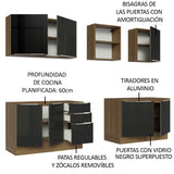 Cocina Integral 240cm Lux Marrón/Negro 05