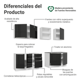 Cocina Integral 240 cm Blanco/Negro Lux Madesa 09
