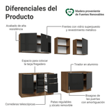 Cocina Integral 240 cm Marrón/Negro Lux Madesa 09