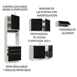 Cocina Integral 260cm Lux Blanco/Negro 03