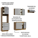 Cocina Integral 260 cm Lux Marrón/Gris 03
