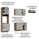 Cocina Integral 260 cm Lux Marrón/Gris 03