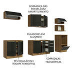 Cocina Integral 260 cm Marrón/Negro Lux Madesa