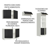 Cocina Integral 270 cm Lux Blanco/Negro 01