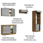 Cocina Integral 270 x 60 cm Con Mueble para Horno Marrón/Gris Lux Madesa