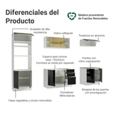 Cocina Integral 270 cm Blanco/Negro Lux Madesa 05