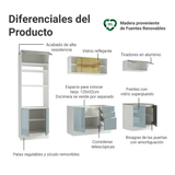 Cocina Integral 270 cm Blanco/Gris Lux Madesa 05