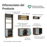 Cocina Integrale 270 x 60 cm Marrón/Gris Lux Madesa 06
