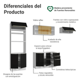 Cocina Integral 270 cm Blanco/Negro Lux Madesa 07