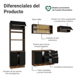 Cocina Integral 270 cm Marrón/Negro Lux Madesa 07