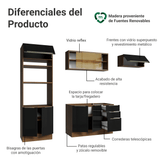 Cocina Integrale 270 x 60 cm Marrón/Negro Lux Madesa 08