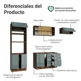 Cocina Integrale 270 x 60 cm Marrón/Gris Lux Madesa 08