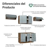 Cocina Integral 280 cm Marrón/Gris Lux Madesa 01