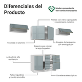 Cocina Integral 280 cm Blanco/Gris Lux Madesa 01