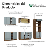 Cocina Integral 310 cm Marrón/Gris Lux Madesa 03