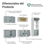 Cocina Integral 310 cm Blanco/Gris Lux Madesa 03