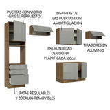 Cocina Integral 340 cm Lux Marrón/Gris 01