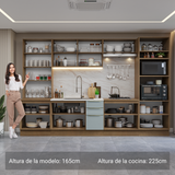 Cocina Integral 340cm Marrón/Gris Lux 02