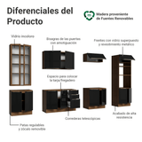 Cocina Integral 340 cm Marrón/Negro Lux Madesa 03